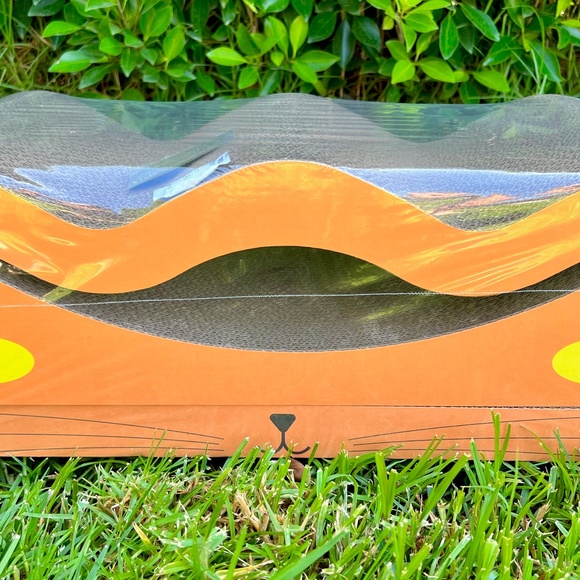 Cute Two Piece Cardboard Cat Scratcher with Organic Catnip - Picture 3 of 3